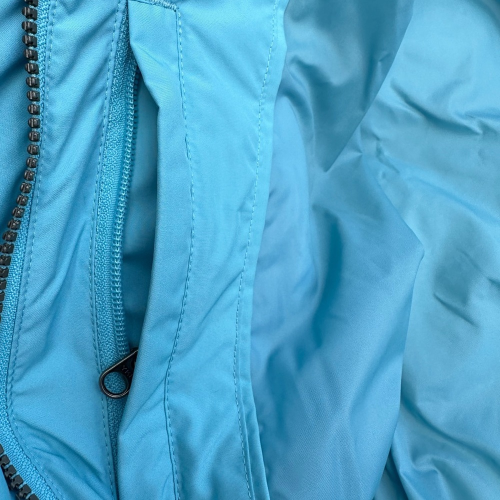 L.L. Bean Goose Down Long Duster Jacket Puffer Hoodie Turquoise size XL Women - Picture 7 of 16